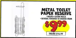 Ollie's METAL TOILET PAPER RESERVE offer
