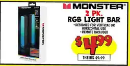 Ollie's MONSTER 2 PK. RGB LIGHT BAR offer