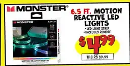 Ollie's MONSTER 6.5 FT. MOTION REACTIVE LED MONSTER LIGHTS offer