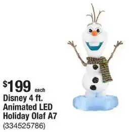 The Home Depot Disney Animated LED Holiday Olaf A7 offer