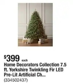 The Home Depot Home Decorators Collection 7.5 ft. Yorkshire Twinkling Fir LED Pre-Lit Artificial Ch... offer