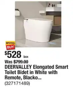 The Home Depot Deervalley elongated smart toilet bidet in white with remote, blacko... offer