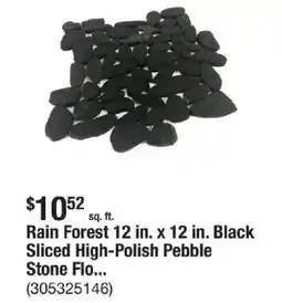 The Home Depot Rain Forest 12 in. x 12 in. Black Sliced High-Polish Pebble Stone Flo... offer
