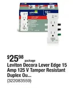 The Home Depot Leviton Decora Lever Edge 15 Amp 125 V Tamper Resistant Duplex Ou... offer