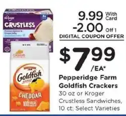 Kroger Pepperidge Farm Goldfish Crackers offer