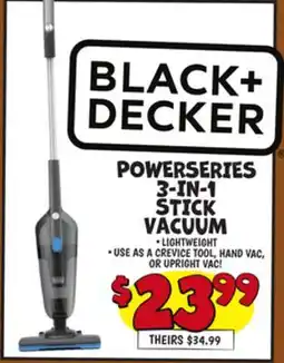 Ollie's BLACK + DECKER POWERSERIES 3-IN-1 STICK VACUUM offer