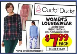 Ollie's CUDDL DUDS WOMEN'S LOUNGEWEAR offer
