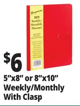 Ocean State Job Lot Gregorian 5x8 or 8x10 Weekly/Monthly With Clasp offer