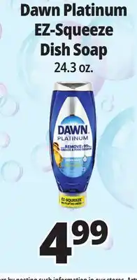 Ocean State Job Lot Dawn Platinum EZ-Squeeze Liquid Dish Detergent 24.3 oz offer