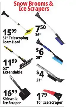 Ocean State Job Lot Snow Brooms & Ice Scrapers offer