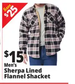 Ocean State Job Lot Men's Men's Sherpa Lined Flannel Shacket offer