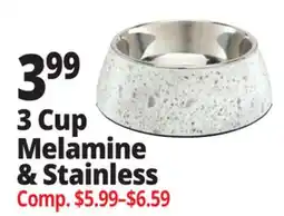 Ocean State Job Lot 3 Cup Melamine & Stainless Pet Bowls offer