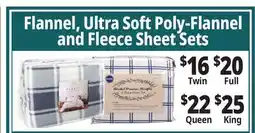 Ocean State Job Lot Flannel, Ultra Soft Poly-Flannel and Fleece Sheet Sets offer