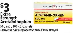 Ocean State Job Lot Health Star 500 mg Acetaminophen Pain Reliever 100 Caplets offer