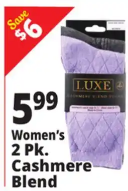 Ocean State Job Lot Luxe Women's Cashmere Blend Socks 2 Pack offer