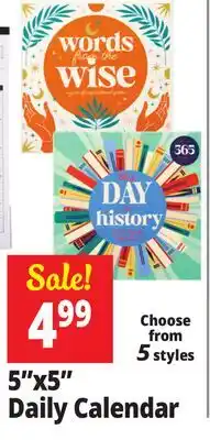 Ocean State Job Lot 5x5 Daily Calendar offer