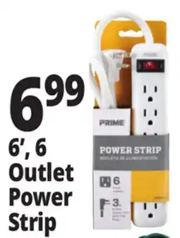 Ocean State Job Lot Prime 6 Outlet Power Strip 3' offer