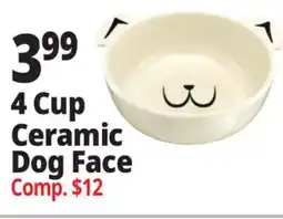 Ocean State Job Lot 4 Cup Ceramic Dog Face offer
