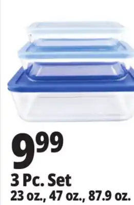 Ocean State Job Lot Superior Gourmet Rectangle Glass Container Set with Lids 3 Piece offer
