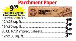 Ocean State Job Lot Baker's Choice Parchment Paper offer