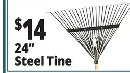Ocean State Job Lot 24 Steel Tine Leaf Rake with Foam Grip Handle offer