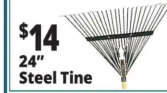 Ocean State Job Lot 24 Steel Tine Leaf Rake with Foam Grip Handle offer