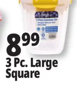 Ocean State Job Lot Think Fresh Large Square Food Storage Container Set 3 Piece offer