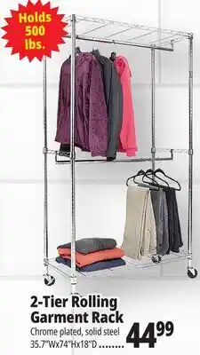 Ocean State Job Lot 2-Tier Rolling Garment Rack offer