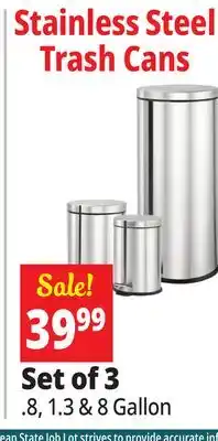 Ocean State Job Lot Stainless Steel Trash Cans offer