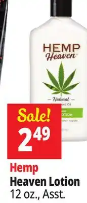 Ocean State Job Lot Hemp Heaven Lotion offer