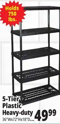 Ocean State Job Lot Maxit 4-Tier Plastic Shelving Unit 48 offer