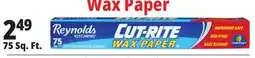 Ocean State Job Lot Reynolds Kitchens Cut-Rite Wax Paper 75 sq ft offer