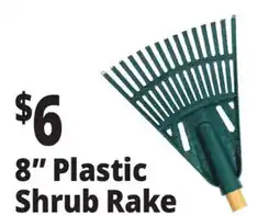 Ocean State Job Lot 8 Plastic Shrub Rake with Wooden Handle offer