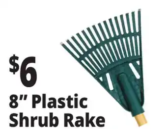 Ocean State Job Lot 8 Plastic Shrub Rake with Wooden Handle offer