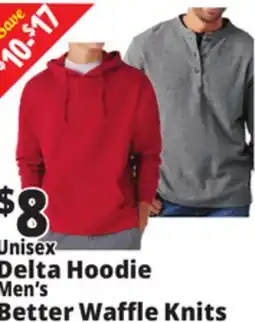 Ocean State Job Lot Unisex Delta Hoodie Men's Better Waffle Knits offer