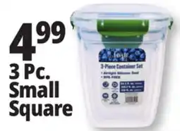 Ocean State Job Lot Think Fresh Square Food Storage Container Set 3 Piece offer