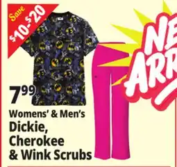 Ocean State Job Lot Womens' & Men's Dickie, Cherokee & Wink Scrubs offer