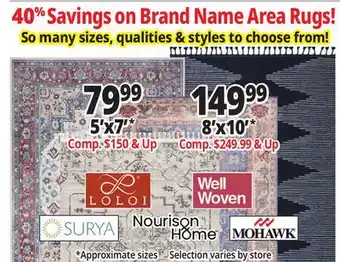Ocean State Job Lot Brand Name Area Rugs offer