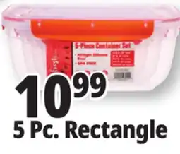 Ocean State Job Lot Think Fresh Rectangular Food Storage Container Set 5 Piece offer