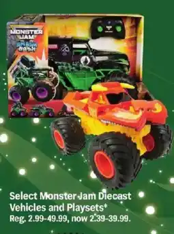 Meijer Select Monster Jam Diecast Vehicles and Playsets offer