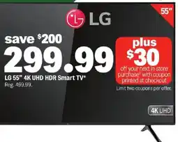 Meijer LG 55" 4K UHD HDR Smart TV offer