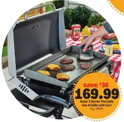 Meijer Razor 2 Burner Portable Gas Griddle with Cart offer