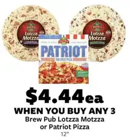 Fareway Brew Pub Lotzza Motzza or Patriot Pizza offer