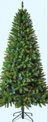 Lowe's 7.5-ft Greensboro Spruce Pre-Lit Artificial Christmas Tree with Color Changing LED Lights offer