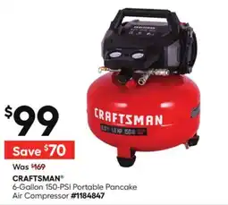 Lowe's 6-Gallon 150-PSI Portable Pancake Air Compressor offer