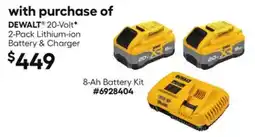 Lowe's 20-Volt* 2-Pack Lithium-ion Battery & Charger 8-Ah Battery Kit offer