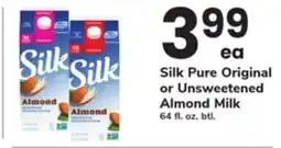 ACME Silk Pure Original or Unsweetened Almond Milk offer