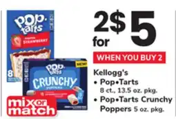 ACME Kellogg's Pop Tarts 8 ct., 13.5 oz. pkg., Pop Tarts Crunchy Poppers 5 oz. pkg offer