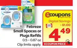 Weis Markets Febreze Small Spaces or Plugs Refills offer