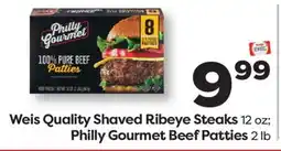 Weis Markets Weis Quality Shaved Ribeye Steaks 12 oz Philly Gourmet Beef Patties 2 lb offer